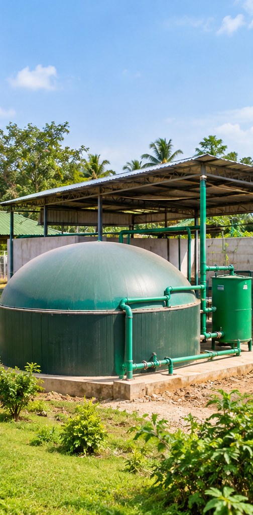 Biogas digester for farm organic waste